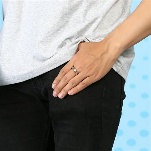 Nhẫn Hợp Kim Đính Đá Nam AvaJi AVJ.R000098 Màu Bạc