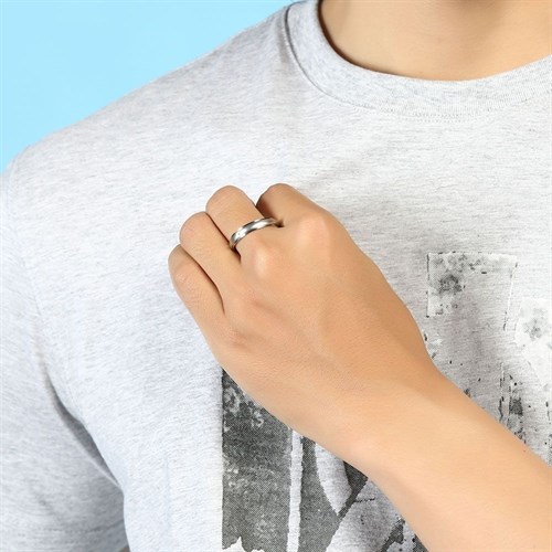 Nhẫn Hợp Kim Đính Đá Nam AvaJi AVJ.R000098 Màu Bạc