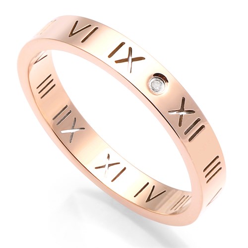 Nhẫn Hợp Kim Nam AvaJi Đính Đá AVJ.R000136 Màu Vàng Hồng