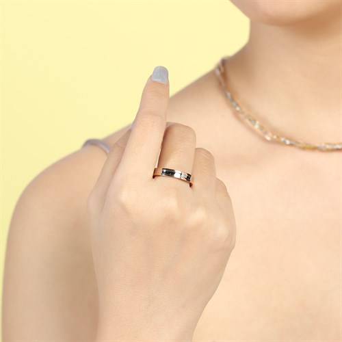 Nhẫn Hợp Kim Nữ AvaJi Đính Đá AVJ.R000139 Màu Vàng Hồng