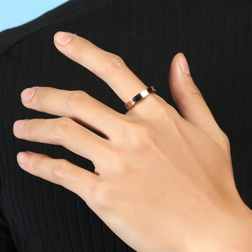 Nhẫn Hợp Kim Đính Đá Nam AvaJi AVJ.R000140 Màu Vàng Hồng