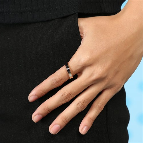 Nhẫn Hợp Kim Đính Đá Nam AvaJi AVJ.R000140 Màu Vàng Hồng