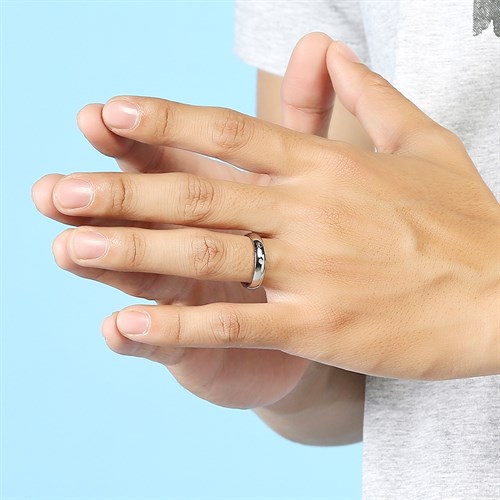 Nhẫn Hợp Kim Nam AvaJi Đính Đá AVJ.R000155 Màu Bạc