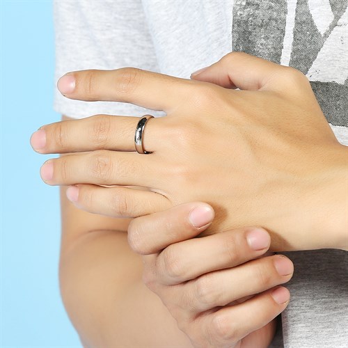 Nhẫn Hợp Kim Đính Đá Nam AvaJi AVJ.R000156 Màu Bạc