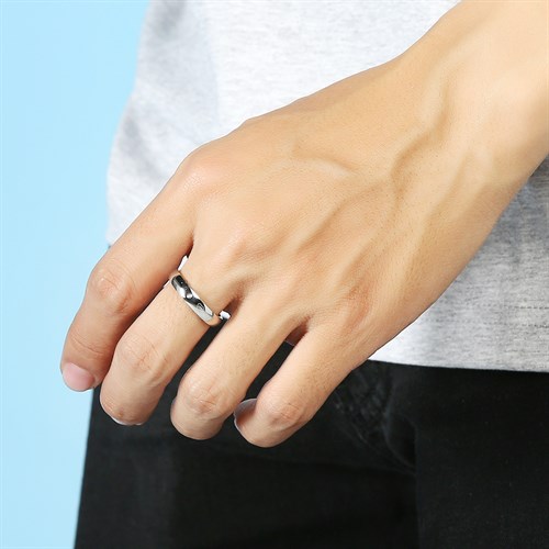 Nhẫn Hợp Kim Đính Đá Nam AvaJi AVJ.R000156 Màu Bạc