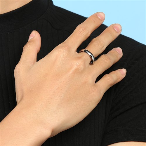 Nhẫn Hợp Kim Nam AvaJi Đính Đá AVJ.R000157 Màu Bạc