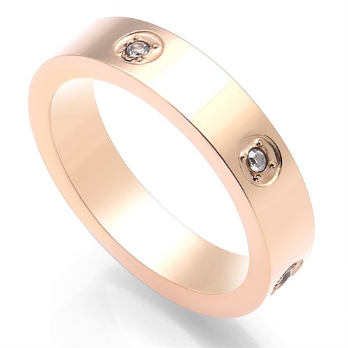 Nhẫn Hợp Kim Nữ AvaJi Đính Đá AVJ.R000160 Màu Vàng Hồng
