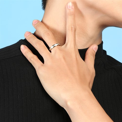 Nhẫn Hợp Kim Đính Đá Nam AvaJi AVJ.R000170 Màu Bạc