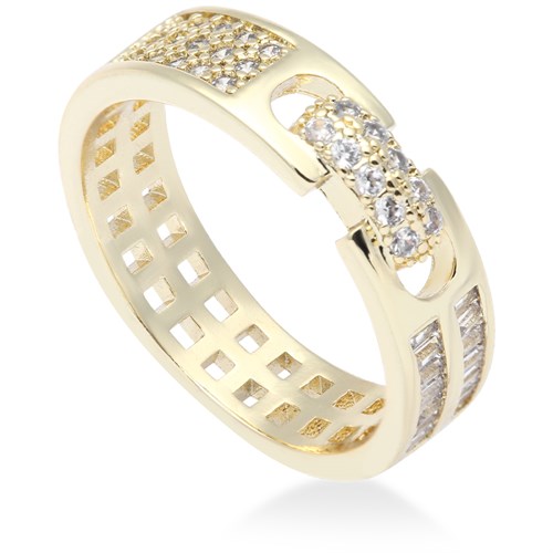 Nhẫn Hợp Kim Nữ AvaJi Đính Đá AVJ.R000237.00 Màu Vàng