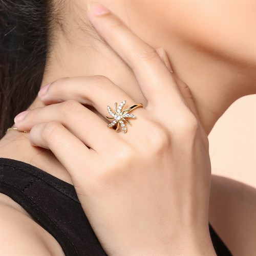 Nhẫn Hợp Kim Nữ AvaJi Đính Đá AVJ.R000257.00 Màu Vàng