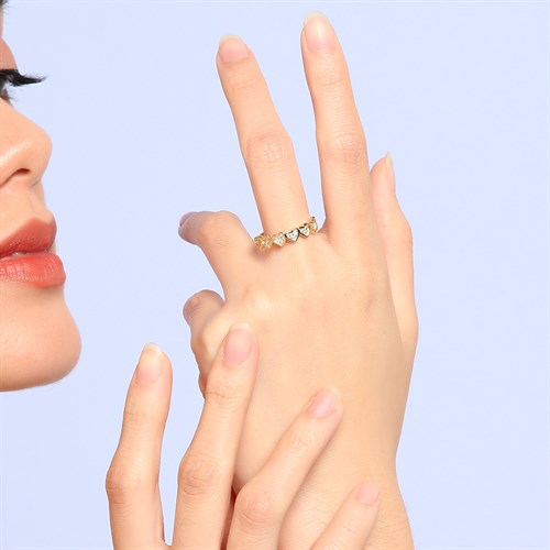 Nhẫn Hợp Kim Nữ AvaJi Đính Đá AVJ.R000258.00 Màu Vàng