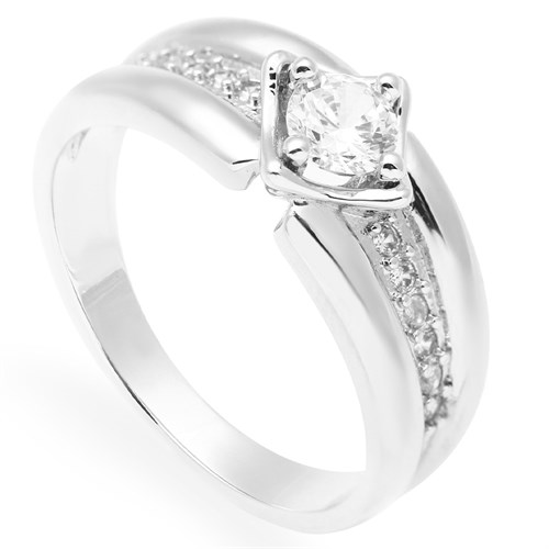 Nhẫn Hợp Kim Đính Đá Nam AvaJi AVJ.R000266.00 Màu Bạc