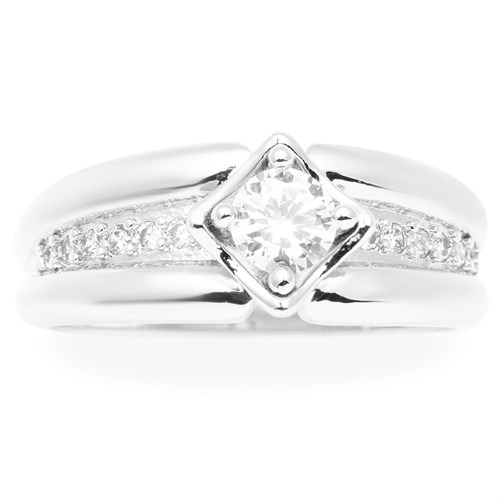 Nhẫn Hợp Kim Đính Đá Nam AvaJi AVJ.R000266.00 Màu Bạc