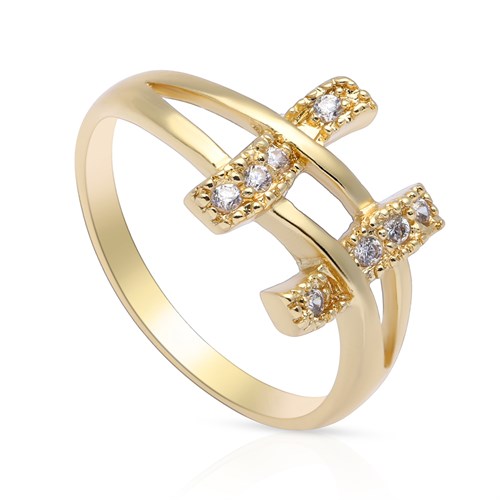Nhẫn Hợp Kim Nữ AvaJi Đính Đá AVJ.R000273.00 Màu Vàng