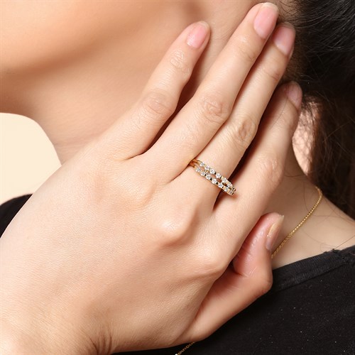 Nhẫn Hợp Kim Nữ AvaJi Đính Đá AVJ.R000275.00 Màu Vàng