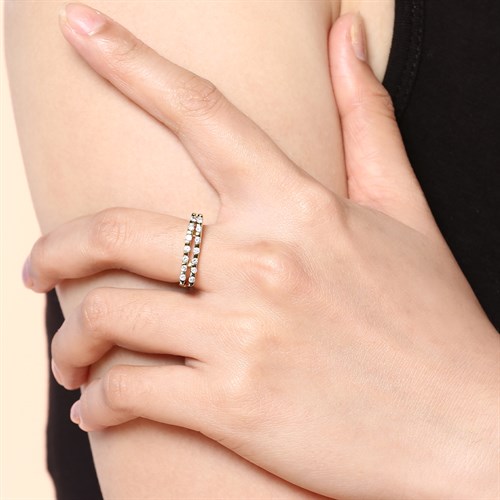 Nhẫn Hợp Kim Nữ AvaJi Đính Đá AVJ.R000275.00 Màu Vàng