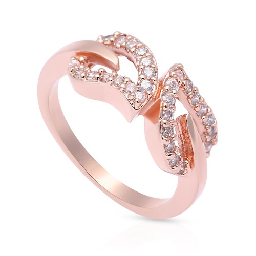 Nhẫn Hợp Kim Nữ AvaJi Đính Đá AVJ.R000278.00 Màu Vàng Hồng