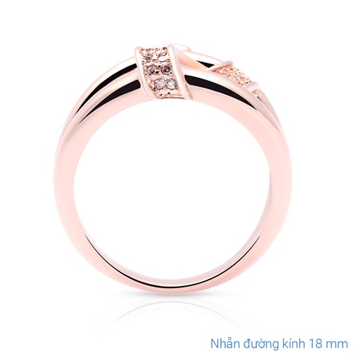 Nhẫn Hợp Kim Nữ AvaJi Đính Đá AVJ.R000281.00 Màu Vàng Hồng
