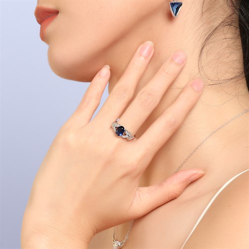 Nhẫn Hợp Kim Nữ AvaJi Đính Đá AVJ.R000282.00 Màu Bạc