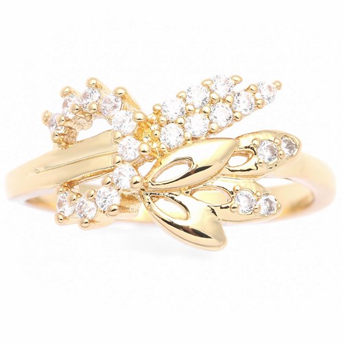 Nhẫn Hợp Kim Nữ AvaJi Đính Đá AVJ.R000286.00 Màu Vàng