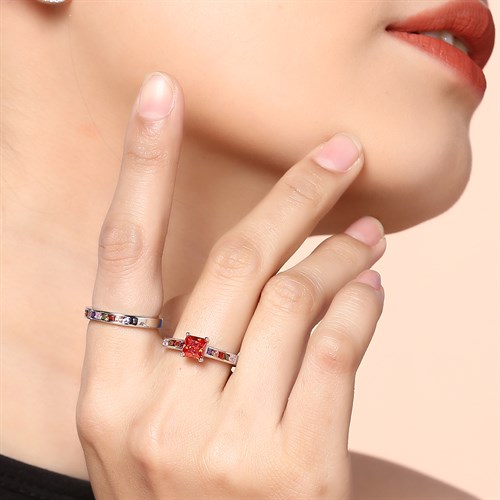 Nhẫn Hợp Kim Nữ AvaJi Đính Đá AVJ.R000290.00 Màu Bạc