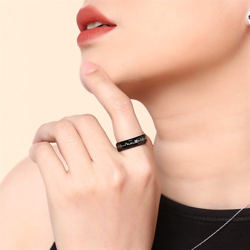 Nhẫn Hợp Kim Nam AvaJi AVJ.R000322.00 Màu Đen