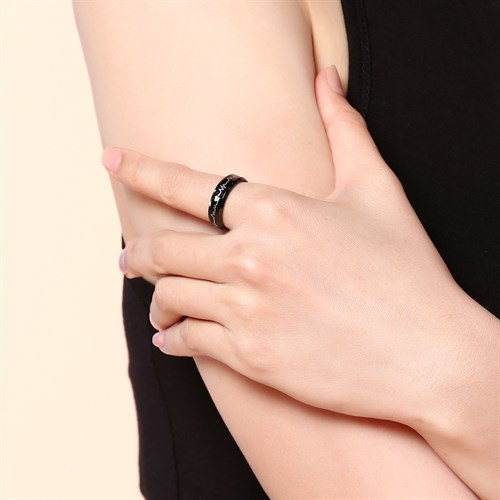 Nhẫn Hợp Kim Nam AvaJi AVJ.R000322.00 Màu Đen