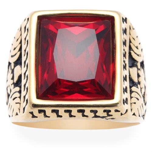 Nhẫn Hợp Kim Nam AvaJi Đính Đá AVJ.R000326.00 Màu Vàng