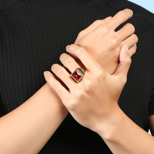 Nhẫn Hợp Kim Nam AvaJi Đính Đá AVJ.R000326.00 Màu Vàng