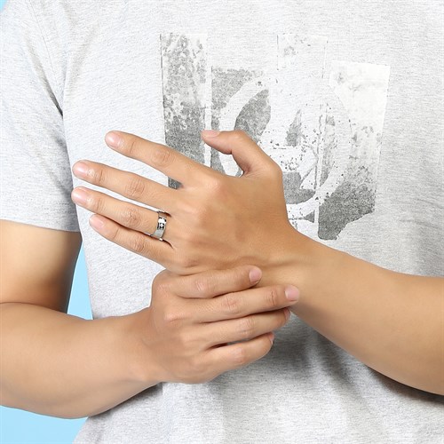 Nhẫn Hợp Kim Nam AvaJi Đính Đá AVJ.R000328.00 Màu Bạc