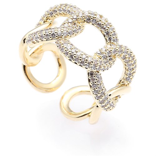 Nhẫn Hợp Kim Nữ AvaJi Đính Đá Zircon AVJ.R000019.00 Màu Vàng