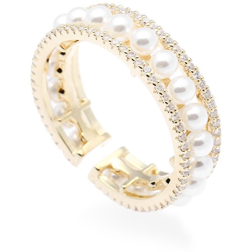 Nhẫn Hợp Kim Nữ AvaJi Đính Đá Zircon AVJ.R000033.00 Màu Vàng