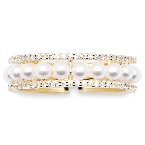 Nhẫn Hợp Kim Nữ AvaJi Đính Đá Zircon AVJ.R000033.00 Màu Vàng