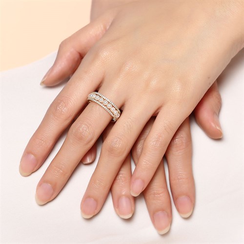 Nhẫn Hợp Kim Nữ AvaJi Đính Đá Zircon AVJ.R000033.00 Màu Vàng