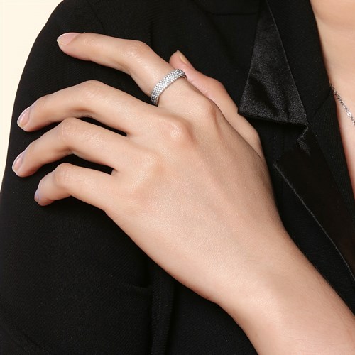 Nhẫn Hợp Kim Nữ AvaJi Đính Đá Zircon AVJ.R000046.00 Màu Bạc