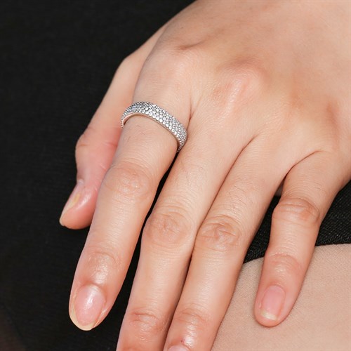 Nhẫn Hợp Kim Nữ AvaJi Đính Đá Zircon AVJ.R000046.00 Màu Bạc