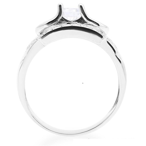 Nhẫn Bạc Nam Đính Đá Mạ Vàng Trắng AvaJi AVJ.R000331 Màu Bạc