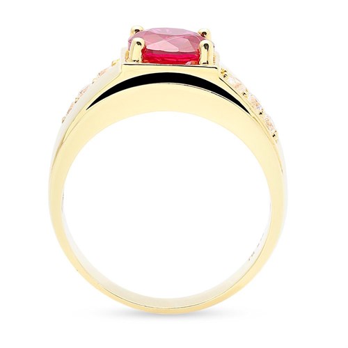 Nhẫn Bạc Nam Đính Đá Mạ Vàng 18K AvaJi AVJ.R000340 Màu Vàng