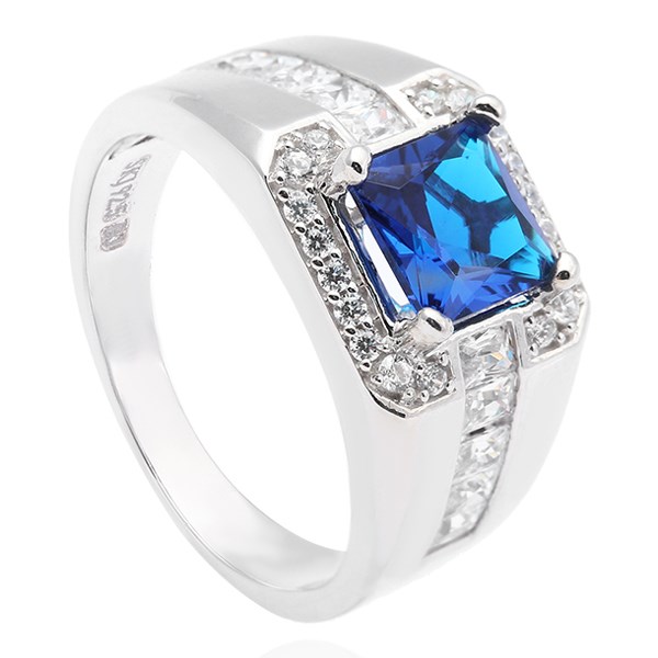 Nhẫn Bạc Nam Đính Đá Mạ Vàng Trắng AvaJi AVJ.R000341