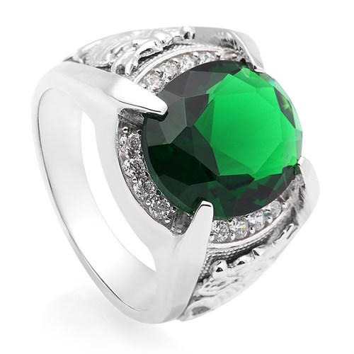 Nhẫn Bạc Nam Đính Đá Mạ Vàng Trắng AvaJi AVJ.R000347 Màu Bạc