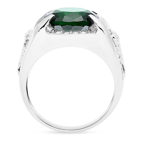 Nhẫn Bạc Nam Đính Đá Mạ Vàng Trắng AvaJi AVJ.R000347 Màu Bạc