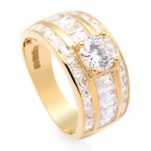 Nhẫn Bạc Nam Đính Đá Mạ Vàng 18K AvaJi AVJ.R000351