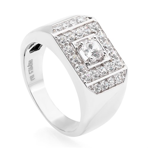 Nhẫn Bạc Nam Đính Đá Mạ Vàng Trắng AvaJi AVJ.R000352
