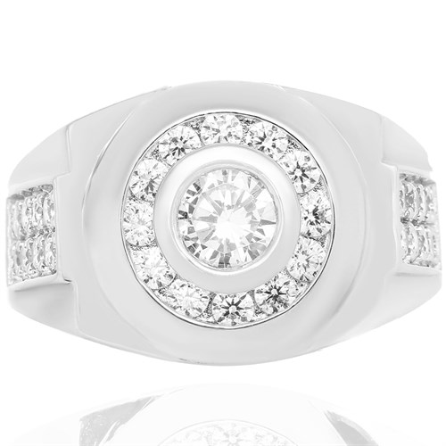 Nhẫn Bạc Nam Đính Đá Mạ Vàng Trắng AvaJi AVJ.R000353 Màu Bạc