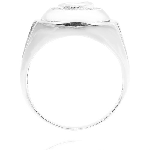 Nhẫn Bạc Nam Đính Đá Mạ Vàng Trắng AvaJi AVJ.R000353 Màu Bạc