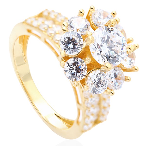 Nhẫn Bạc Nữ Đính Đá Mạ Vàng 18K AvaJi AVJ.R000361