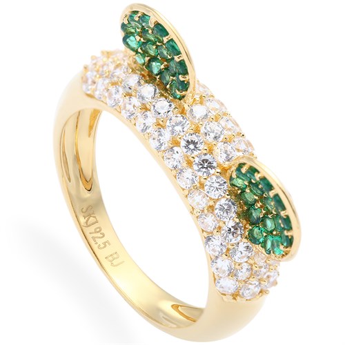 Nhẫn Bạc Nữ Đính Đá Mạ Vàng 18K AvaJi AVJ.R000364 Màu Vàng
