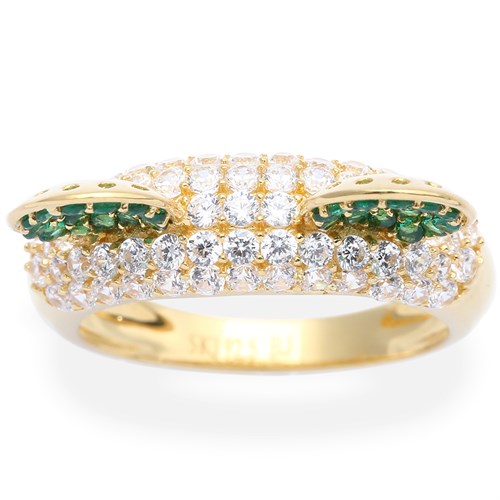 Nhẫn Bạc Nữ Đính Đá Mạ Vàng 18K AvaJi AVJ.R000364 Màu Vàng