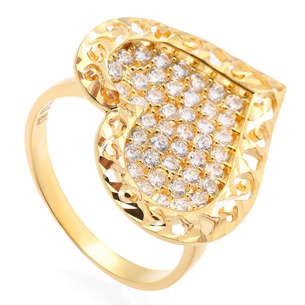 Nhẫn Bạc Nữ Đính Đá Mạ Vàng 18K AvaJi AVJ.R000366