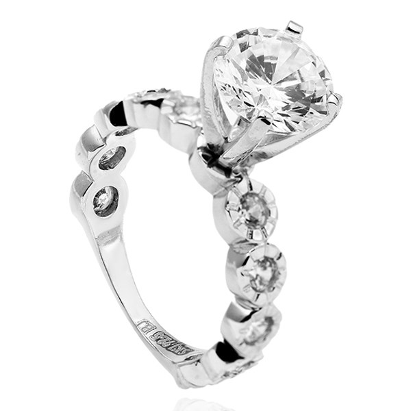 Nhẫn Bạc Nữ Đính Đá Mạ Vàng Trắng AvaJi AVJ.R000368